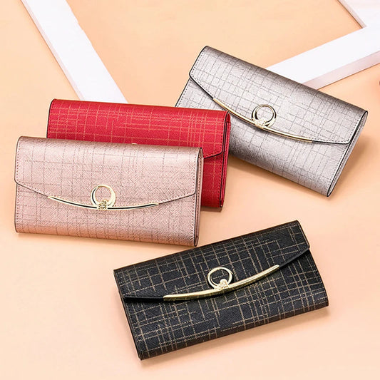 Luxury Designer Women's Long Leather Wallet High Quality Large Capacity Purses for Women Multifunctional Simple Elegant Handbag Good Vibrations