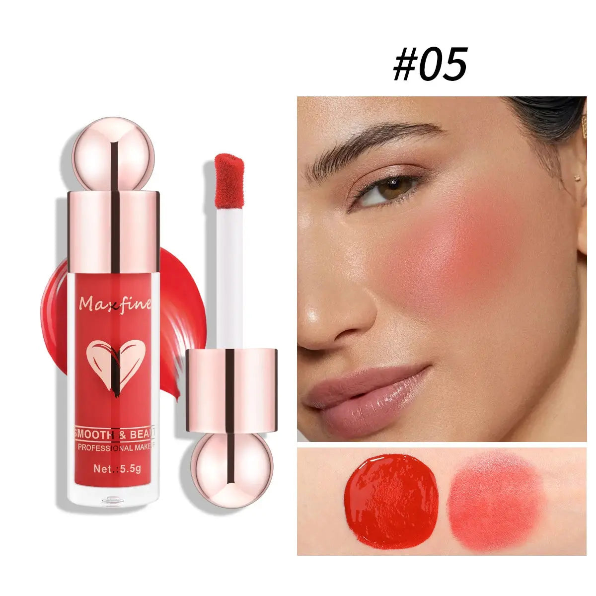 Multifunctional Liquid Blush with Smooth Texture Long Lasting Pigmentation Hydrating Formula and High Light Effect for Makeup Good Vibrations