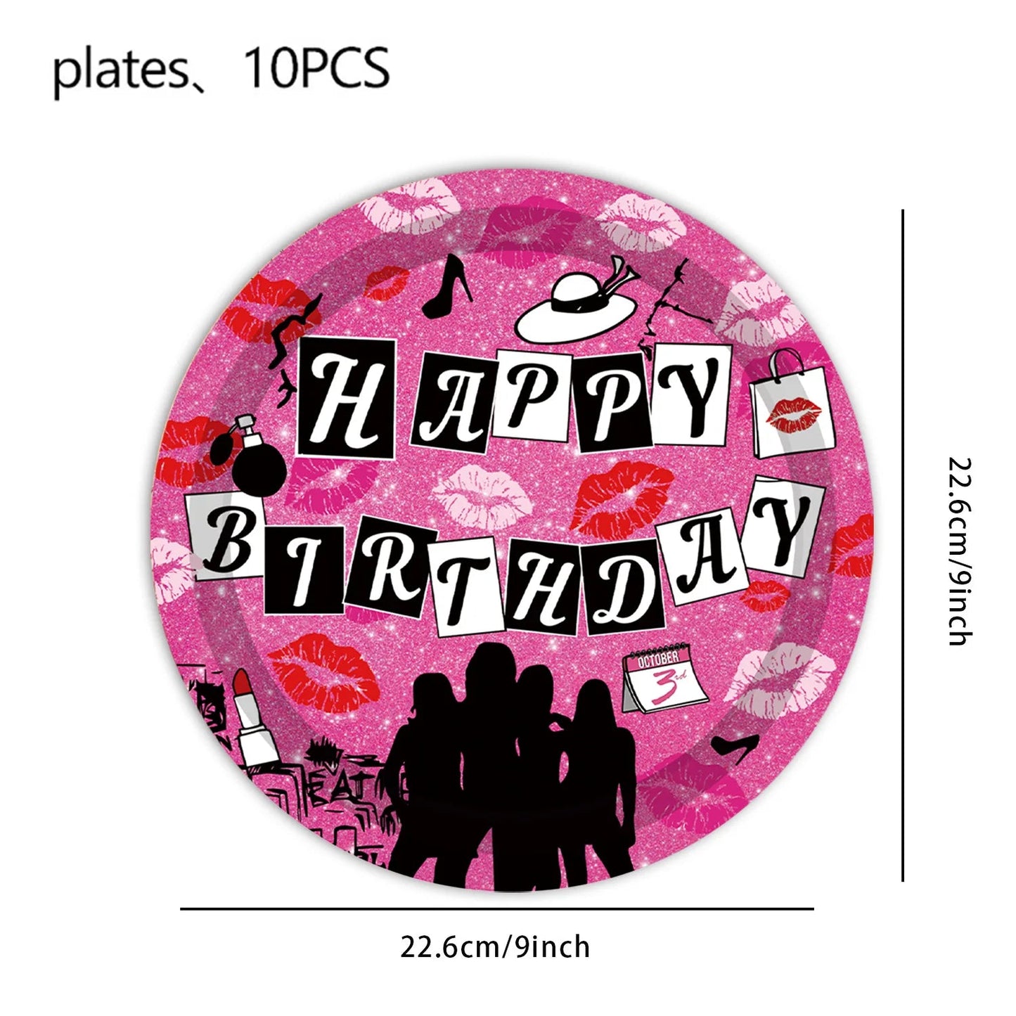 Mean Girls Party Decorations Tableware Paper Cups Plates Napkins Backdrop Tablecloths for girls Birthday Party Supplies Good Vibrations