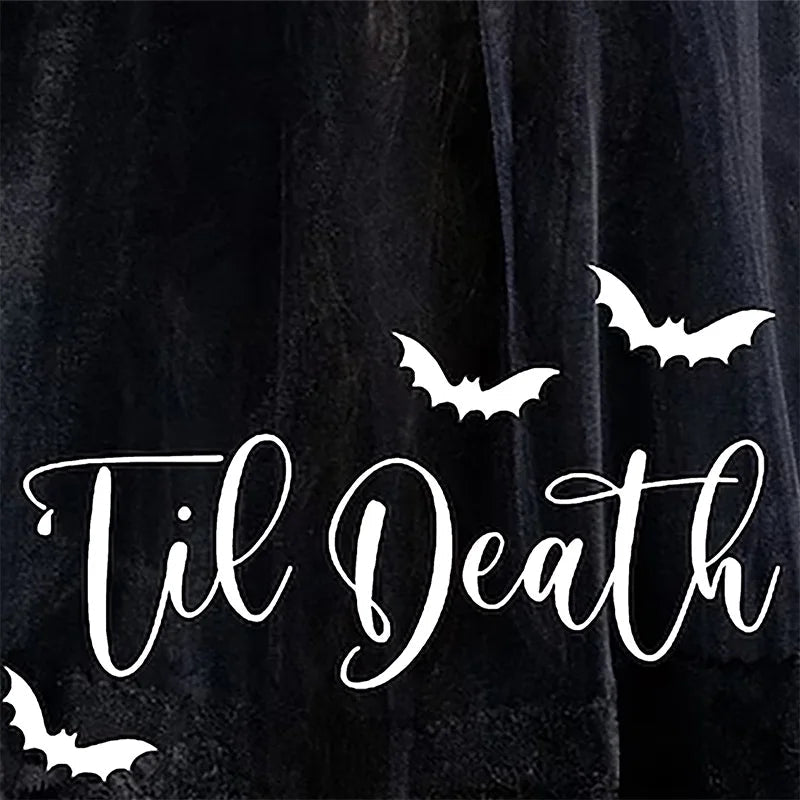 Til Death black short veil Wedding Bachelorette hen Party bridal shower decoration Gothic bride to be Future mrs gift Good Vibrations