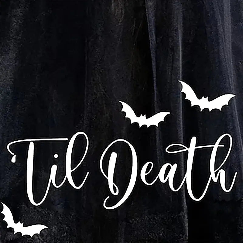 Til Death black short veil Wedding Bachelorette hen Party bridal shower decoration Gothic bride to be Future mrs gift Good Vibrations