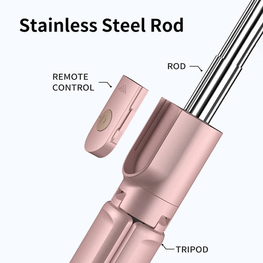 Wireless Selfie Stick Tripod Stand with Detachable Remote for iPhone Mobile Phone Tiktok Live Streaming Good Vibrations Adult Super Store