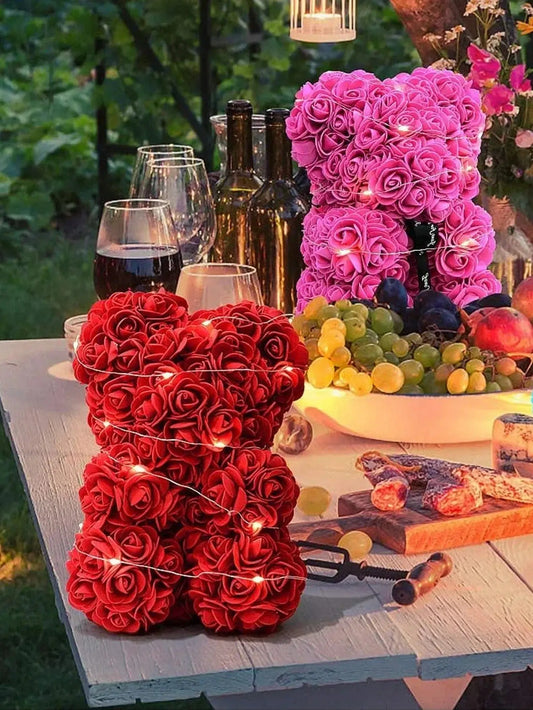 Rose Teddy Bear Artificial Flower Anniversary Valentines Day Birthday Gift Mothers Day Mom Gifts Girlfriend Birthday Gifts Women Good Vibrations