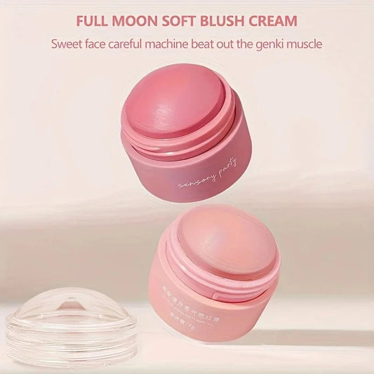 Cream blush ball,High-Pigment Formula,Semi-Matte & Powder Finish,Blendable Color blush Highlight stick for Eyes,Lips&Cheeks Good Vibrations