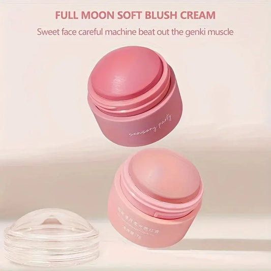 Cream blush ball,High-Pigment Formula,Semi-Matte & Powder Finish,Blendable Color blush Highlight stick for Eyes,Lips&Cheeks Good Vibrations