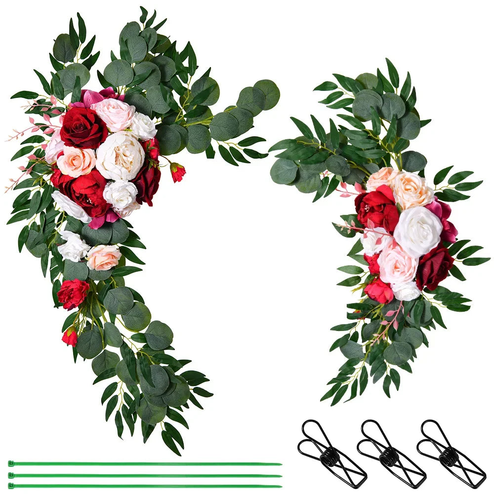 Wedding Arch Flower Wedding Home Decoration Round Artificial Flower Rose Peony Wedding Guest Card Decoration Good Vibrations