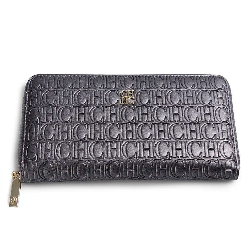 CH Women's Solid Colour Long Wallet Niche Design Fashion Simple Large Capacity Bag Luxury Temperament Vintage Classic Wallet Good Vibrations