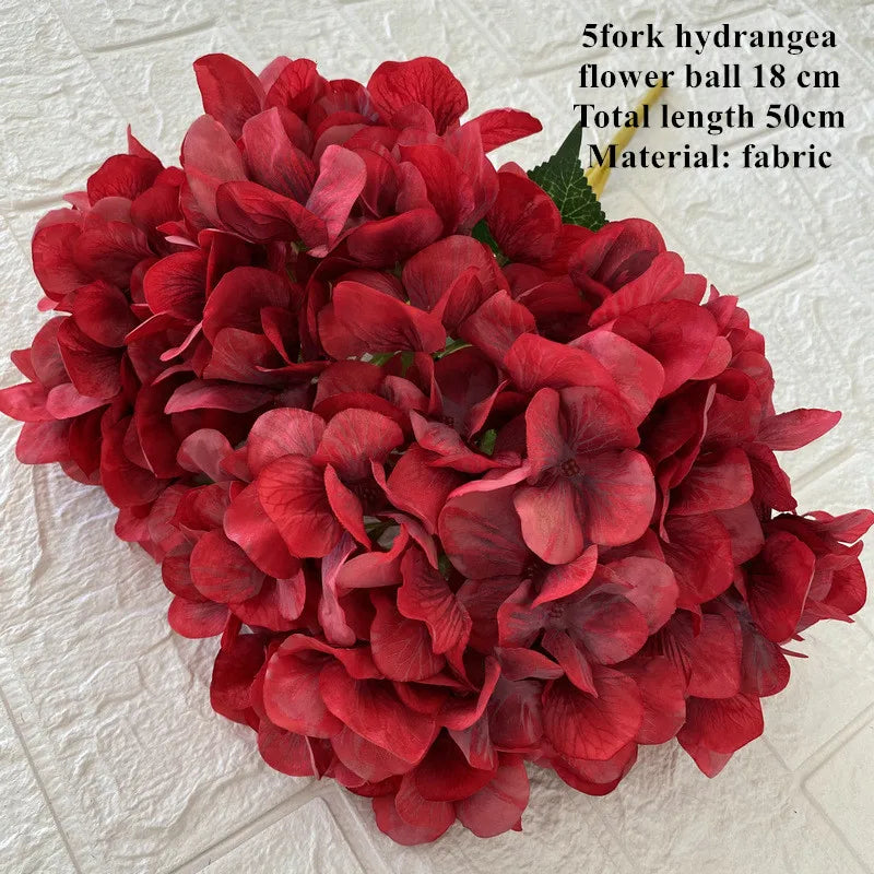 Wedding Decor Rose red wine red artificial rose flower row road guide Hydrangea flower silk flower dropshipping Good Vibrations