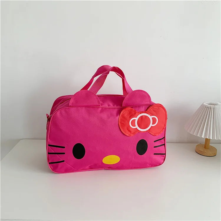New Sanrio Cartoon Hello Kitty Duffle Bag Large Capacity Cartoon Student Handbag Short Trip Bag Girl's Handbody Bag Good Vibrations