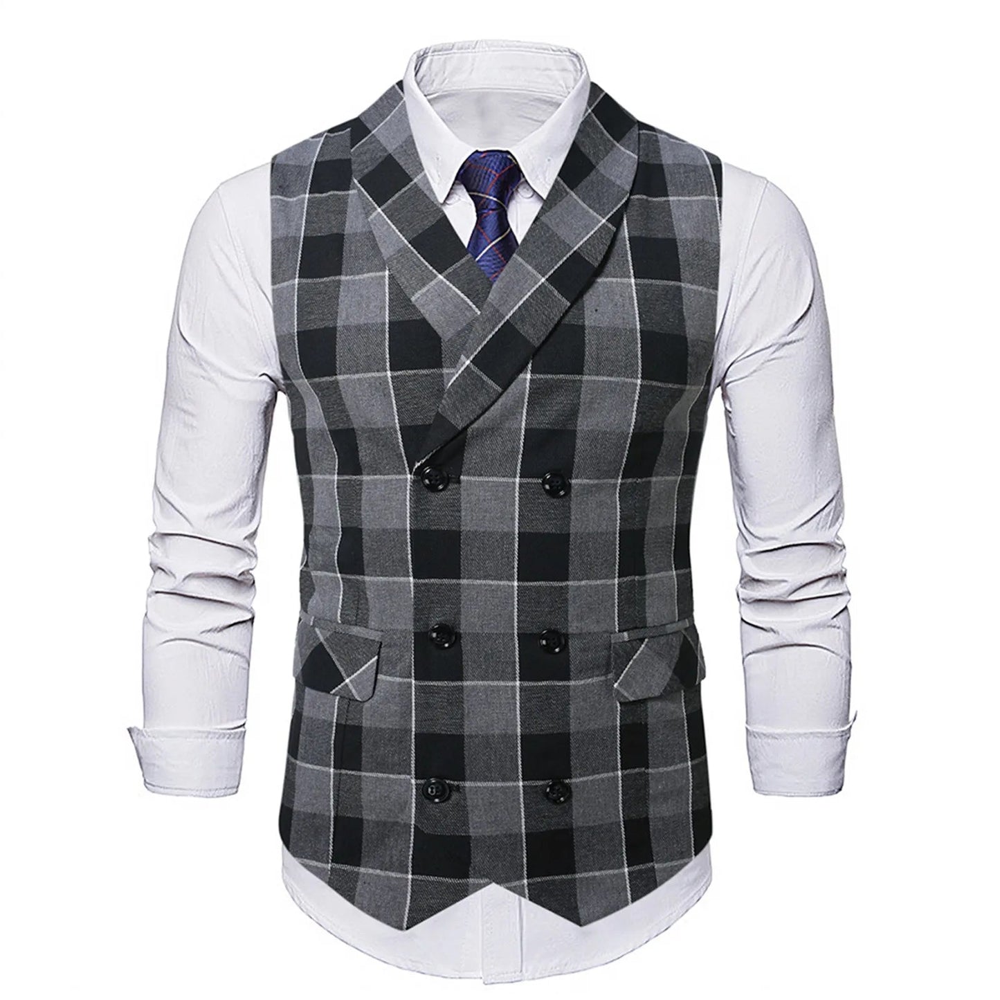 2025 Men's Spring Casual Single Button Suit Vest V Neck New Style  British Men's Suit Vest Waistcoat Formal Business Suit Vest Good Vibrations
