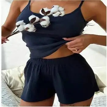 Women's Sets Summer Two Pieces Sale Camis Cropped Tank Tops& High Elastic Pit Short Pant Suits MSZY-M121 Good Vibrations