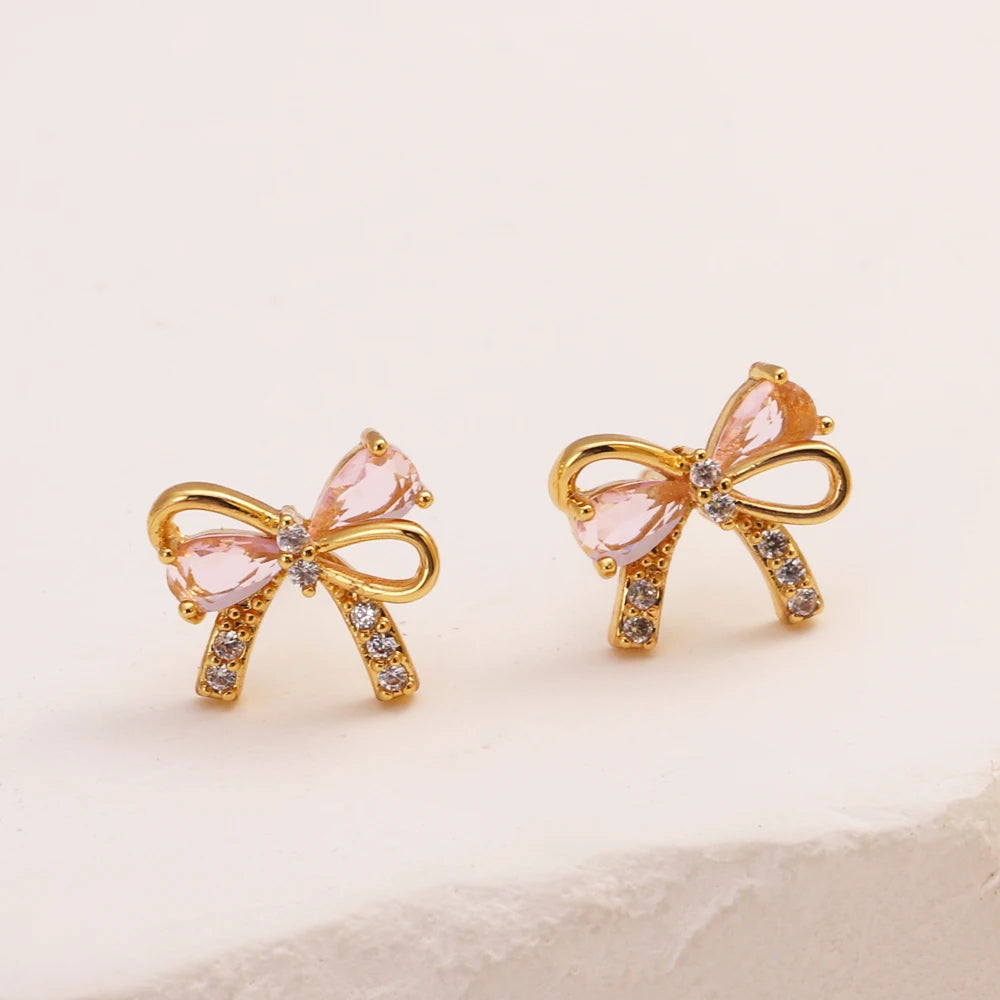 Y2K Exquisite Sweet Pink Zircon Bowknot Love Heart Chain Bracelet For Women Girls Party Birthday Jewelry Gift Good Vibrations Adult Super Store