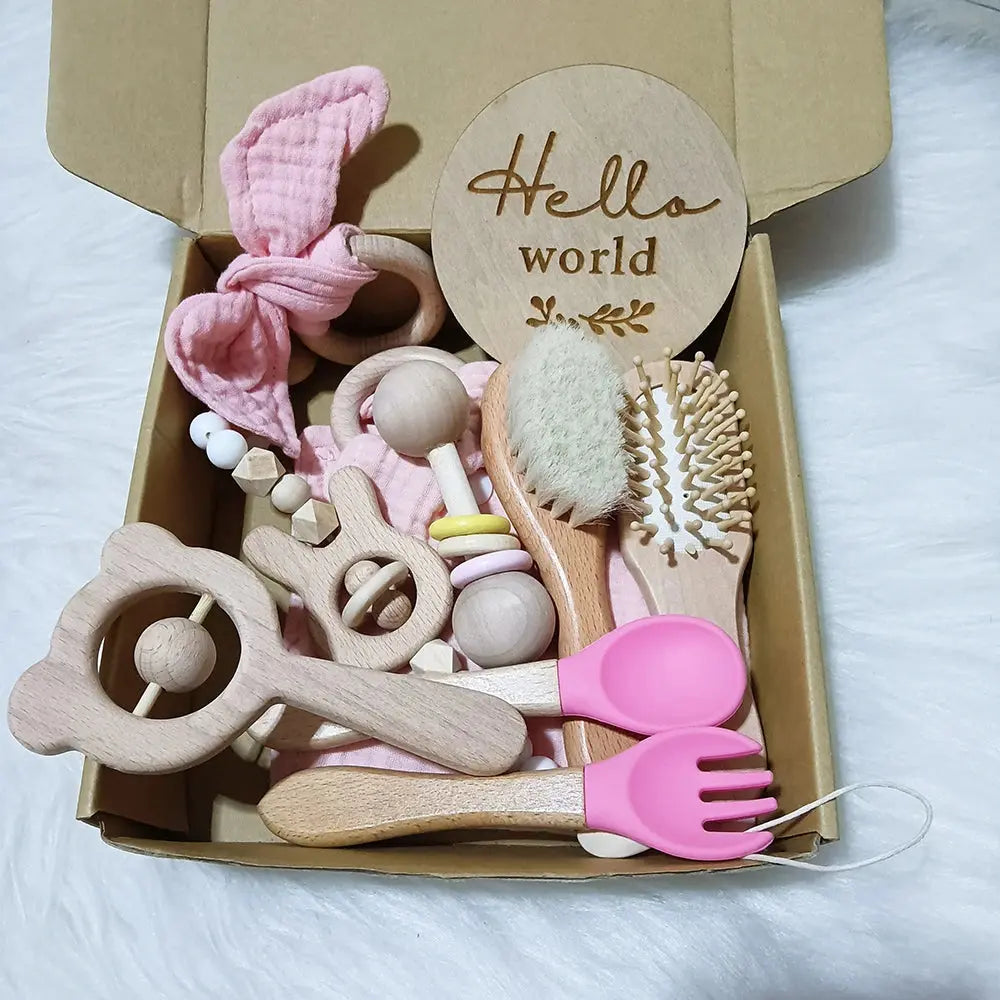 10 Pieces Of Personalized Name Newborn Bath Toy Gift Set 0-12 Months Old Baby Rattle Toy Baby Boy Girl Birth Name Plate Gift Set Good Vibrations