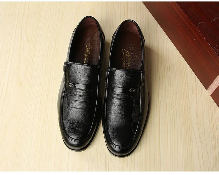 Casual Loafers for Men Round Toe Mens Formal Shoes Business Handmade Slip-On Mens Flat Shoes Mocasines Zapatos De Hombre Good Vibrations