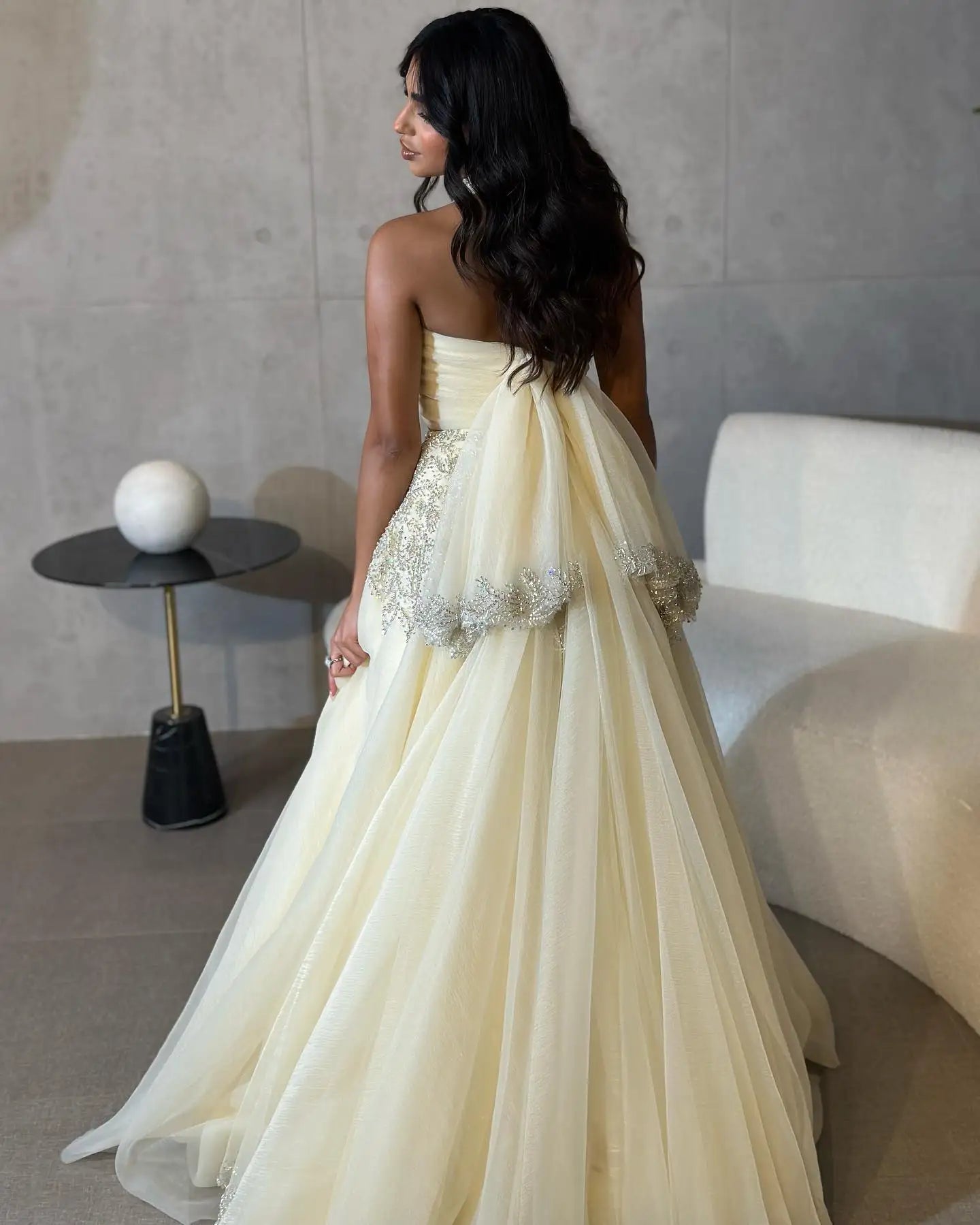 Sharon Said Saudi Arabic Beige Halter Evening Dresses for Wedding Dubai Crystal Long Formal Gowns Party Dress SS444 Customized
