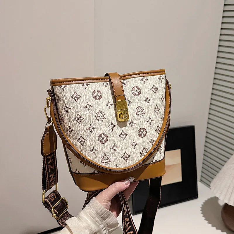 Luxury Bucket Bag - Premium Leather Tote & Crossbody Purse for Women, Spacious Designer Shoulder Bag with Chic Minimalist Style Good Vibrations