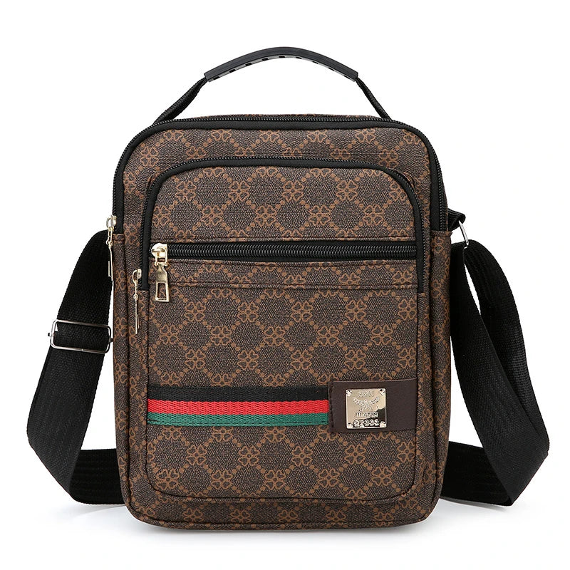 Crossbody Bag Men New Trendy Multi Layer Versatile Shoulder Handbag Casual Business Sling Messenger Bag for Daily Use and Travel Good Vibrations