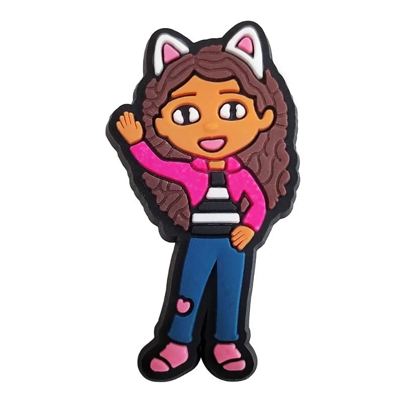 12pcs/set Gabby's Dollhouse Girls Cartoon Shoe Charms DIY Toy for Classic Clog Kids Gift Good Vibrations