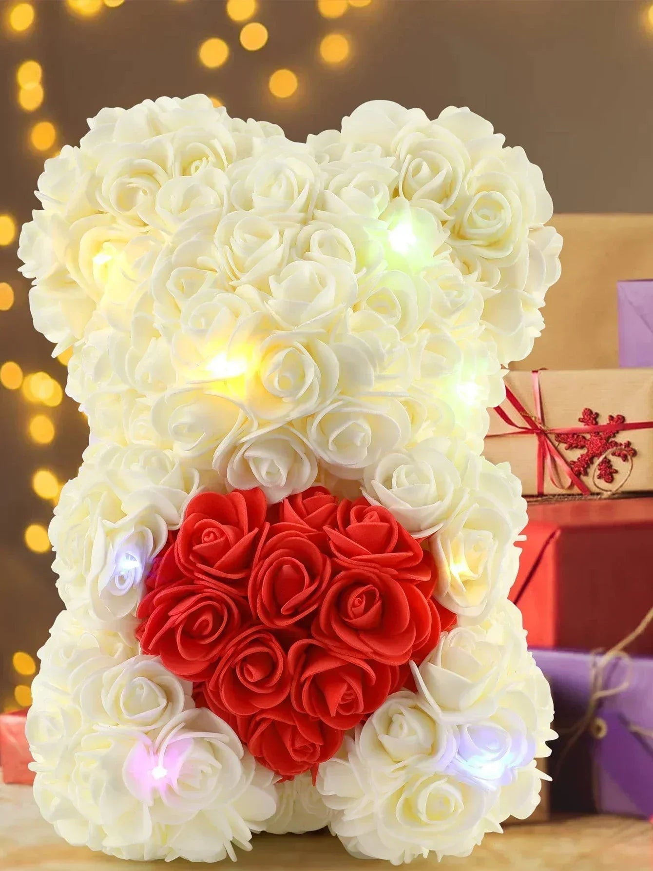 Rose Teddy Bear Artificial Flower Anniversary Valentines Day Birthday Gift Mothers Day Mom Gifts Girlfriend Birthday Gifts Women Good Vibrations