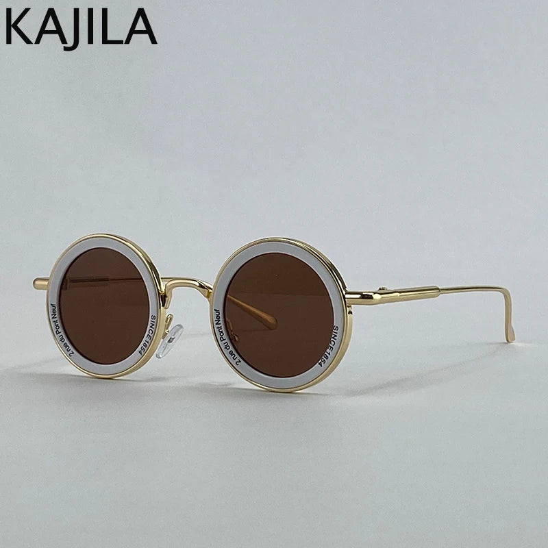 Small Frame Round Steampunk Sunglasses Men 2025 Luxury Brand Retro Punk Sun Glasses For Male Classic Driving Eyewear UV400 Good Vibrations