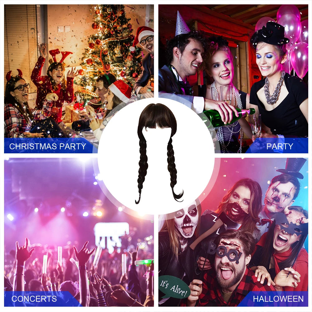 Girls Princess Cosplay Wigs Birthday Gift Wednesday Barbi Little Mermaid Hair Braid Wigs Kids Halloween Party Accessorie Good Vibrations