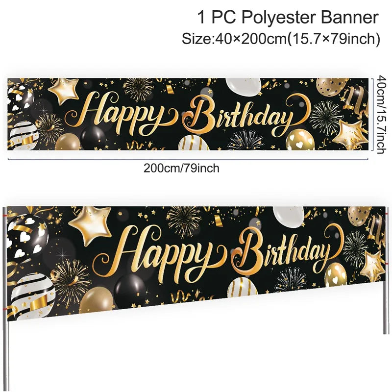 Happy Birthday Banner Birthday Party Decoration Kids Boys Girl Baby Shower Decoration Bunting Garland Banners Flags Anniversary Good Vibrations