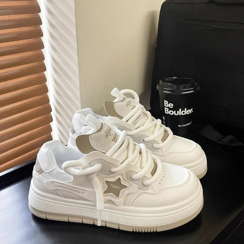 Women's Shoes Platform Sneakers New Star Designer Casual Shoes Flat Outdoor High Quality Running Shoes Trend Lace Up Tennis Shoe Good Vibrations