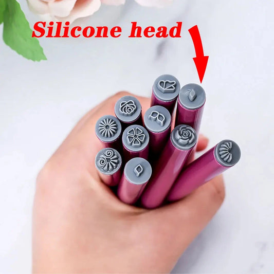 Nail Art Flower Stamp Pens Set 4/6/10pcs DIY Graffiti Nail Stamper Kit Handicraft Pink Stamping Pen Nail Dotting Tools 12cm Good Vibrations