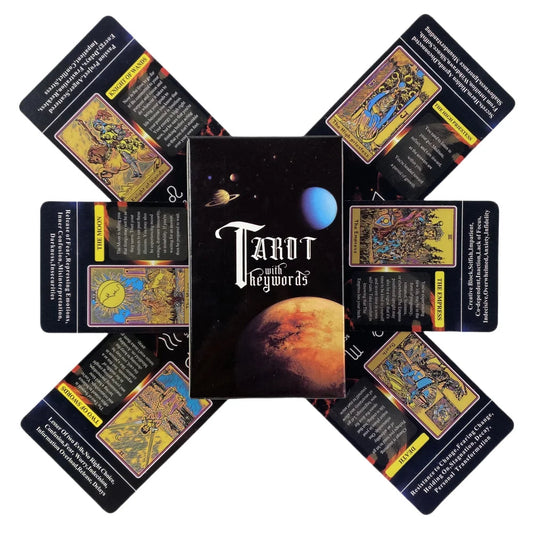 Tarot with Keywords Tarot Deck Divination Board Game Family Party Entertainment Cards for Beginners And Collectors Good Vibrations