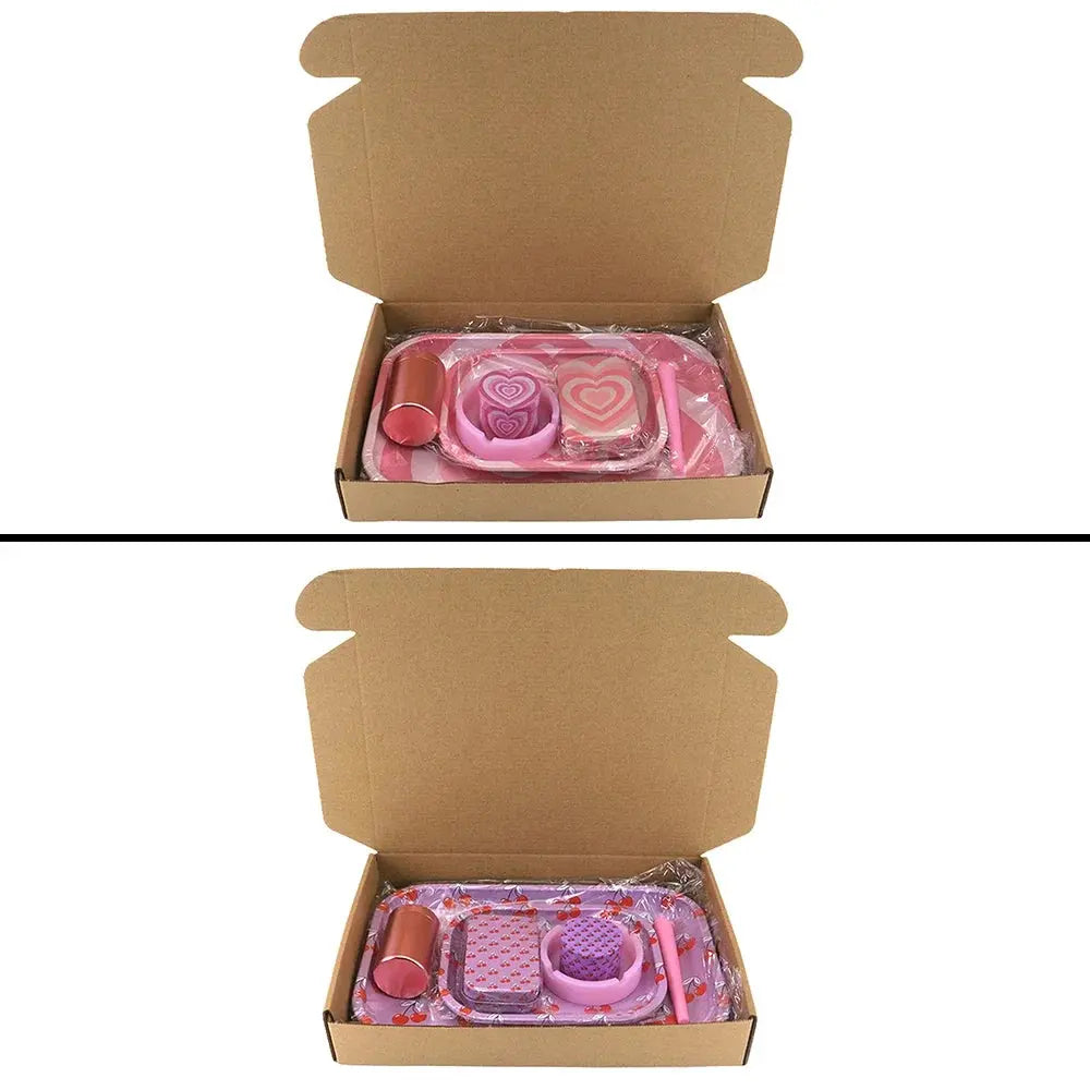 1Set Smoking Kit With Rolling Tray Ashtray Grinder Storage Box Plastic Tube Tobacco Herb Smoke Accessories Crusher As Gift Good Vibrations Adult Super Store