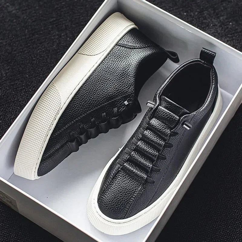 White Sneakers for Men 2024 Spring Fashion Casual Lace Up Round Toe Flat mens Running Sport Shoes Zapatillas Deportivas Hombre Good Vibrations