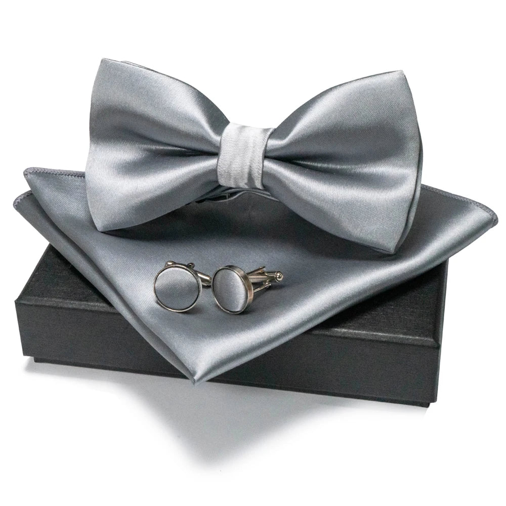 EASTEPIC Men's Bow Tie Sets Including Cufflinks and Handkerchieves Bow Ties with Adjustable Straps for Formal Occasions Good Vibrations