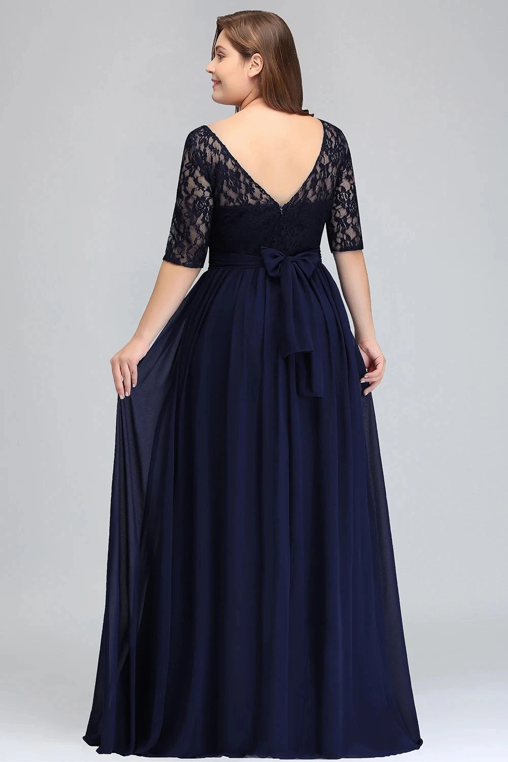 Women Plus Size Lace Chiffon Bridesmaid Dresses Long For Wedding Elegant A Line Evening Party Gown Guest Prom Vestidos De Soiree