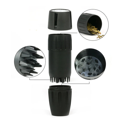 1/12Packs Wine Barrel Shaped Tobacco Grinder Plastic Herb Storage Jar Portable 45*80mm Manual Herb Crusher Smoking Accessories Good Vibrations