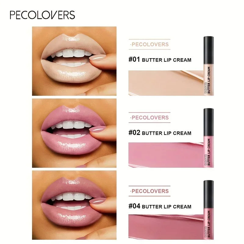 1PC Butter Gloss Non-Sticky Lip Gloss Long Lasting Nude Lip Makeup Hydrating Lip Gloss with Essential Oil Liquid Lipstick Good Vibrations