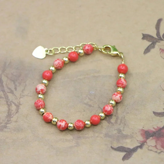 Lovely Fashion Natural Stone Bead Bracelet Baby Girls Lobster Clasp Accessories Girls Yoga Christmas Wedding Gift Jewelry Charm Good Vibrations