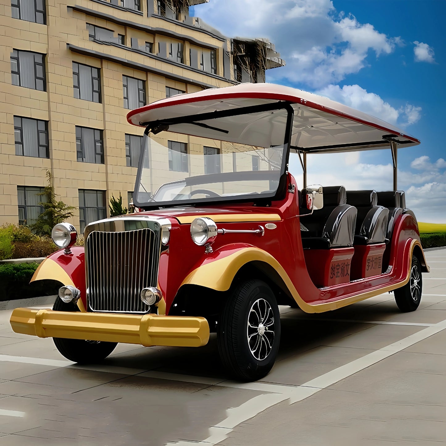 2025 New Design Outdoor Vintage Car Hot 6 Seat Electric 4 Wheel Classic Car Vacation Villages Factory Cheap Price 3+3 Club Car Good Vibrations