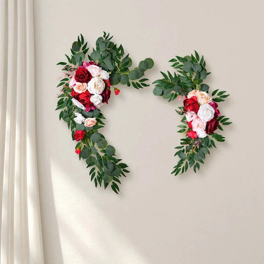 Wedding Arch Flower Wedding Home Decoration Round Artificial Flower Rose Peony Wedding Guest Card Decoration Good Vibrations