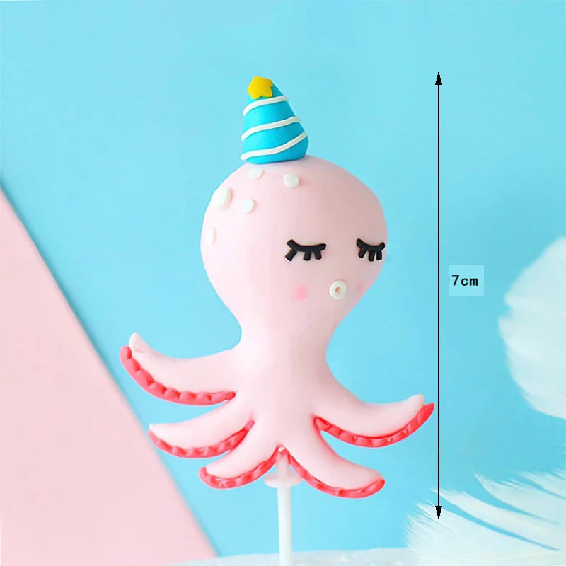 Mermaid Theme Cake Toppers Shell Starfish Fish Tail Children Girl Birthday Wedding Baby Shower Party Cake Decorations Supplies Good Vibrations