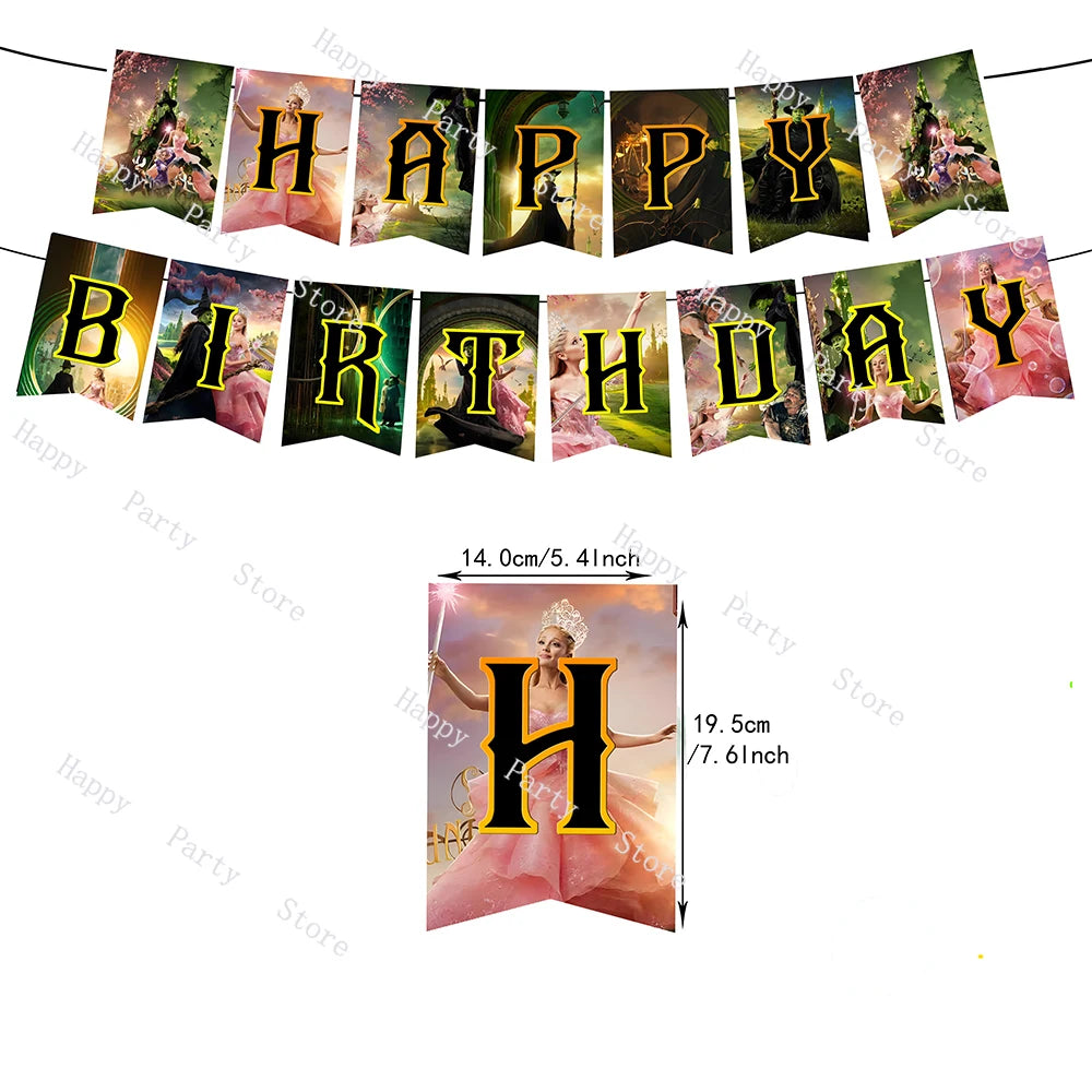 Wicked Birthday Party Decoration Magic Witch Balloon Backdrop Tableware Split Sales Wicked Birthday Party Supplies Good Vibrations