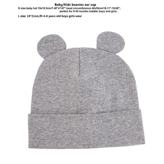 Cotton Baby Hat for Girls Beanies Cap Spring Autumn Solid Color Cute Ear Boys Hat Cap for Kids Infant Toddler Hat Baby Stuff Good Vibrations