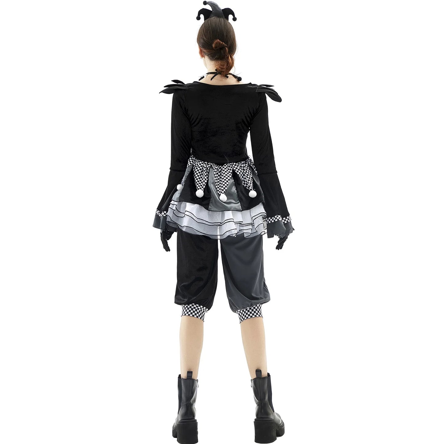 Halloween Women Horrifying Clown Monster Ghost Cosplay Costume Ugly Criminal Murderer Circus Clown Fancy Dress for Girls Good Vibrations