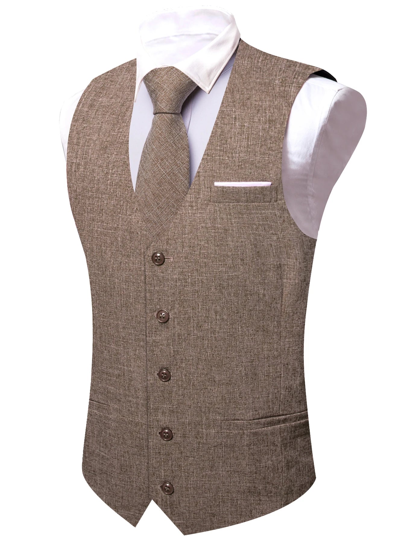 Men's Classic Solid Color Suit Vest and Necktie Matching Set | Wedding Groom & Groomsmen Attire Good Vibrations