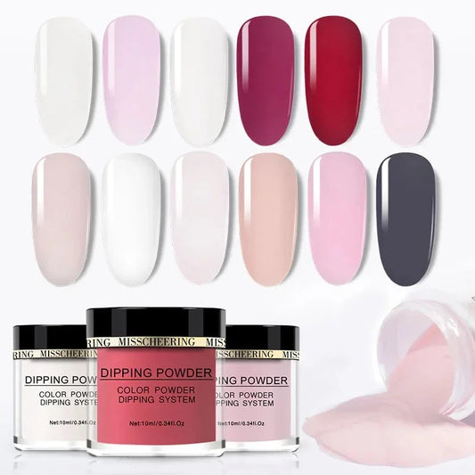 Natural Glitter Nail Dipping Powder Quick Dry Long-lasting No Lamp Required Winter Manicure Dip Powder for Easy Home Application Good Vibrations