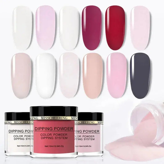 Natural Glitter Nail Dipping Powder Quick Dry Long-lasting No Lamp Required Winter Manicure Dip Powder for Easy Home Application Good Vibrations