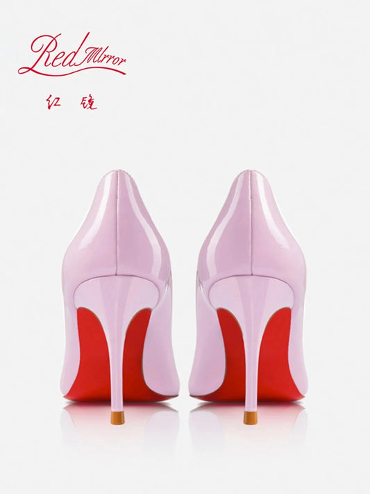 High heeled shoes for women 2024, pink slim heel, light lipstick base, sexy temperament, not tiring, single foot shoes Good Vibrations