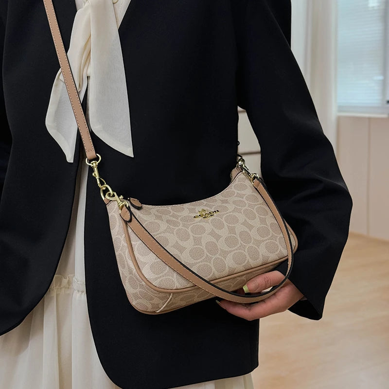 Popular Classic Elegant Leather Shoulder Bag For Ladies - Women's Designer Handbag Crossbody Bag Good Vibrations