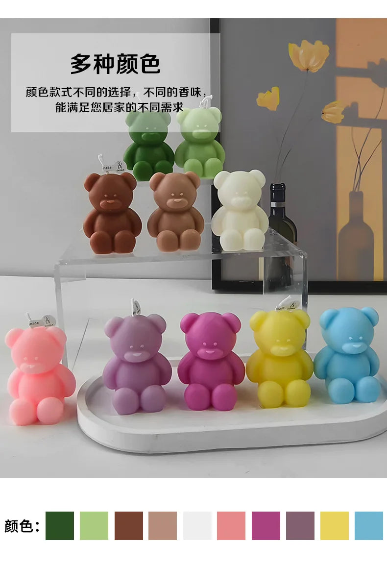 1pc Lovely Bear Aromatherapy Candles for Home Decoration Lovely Scented Candle Photography Props Festival Home Ornaments Good Vibrations