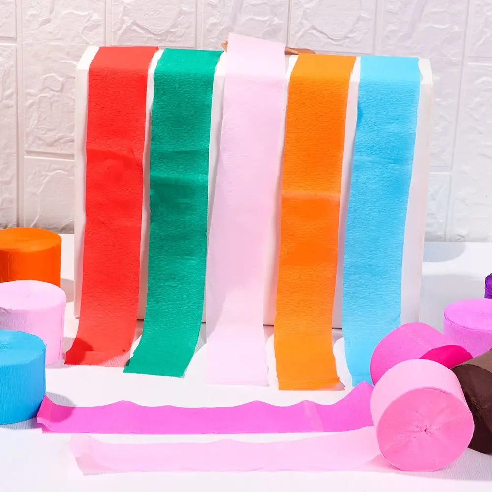 1 Roll DIY Party Supplies Baby Shower Decoration Garland Photography Backdrops DIY Paper Crepe Paper Streamers Wedding Decor Good Vibrations