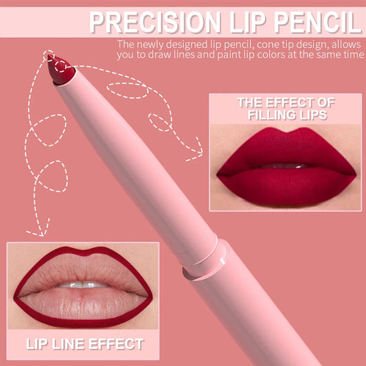 6pcs Lip Liner Pen Set Long-Lasting, Waterproof Sweatproof, Easy Coloring Non-fading Color Rendering Lip Gloss Set Beauty Makeup Good Vibrations